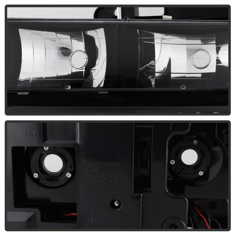 Spyder Xtune 88-98 Chevy/GMC C/K Series 1500/2500 Headlights w/ Corner & Parking Lights - Black