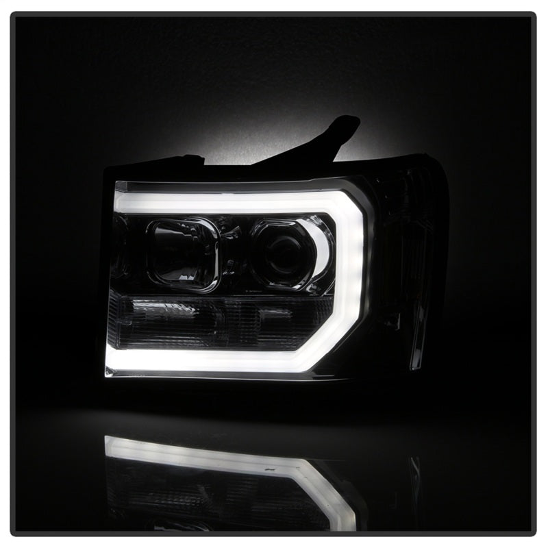 Faros delanteros con proyector LED DRL Spyder 07-13 GMC Sierra 1500 V2 - Ahumado