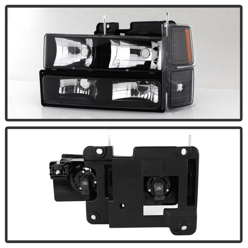 Spyder Xtune 88-98 Chevy/GMC C/K Series 1500/2500 Headlights w/ Corner & Parking Lights - Black