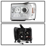 Faros delanteros con proyector LED DRL Spyder 07-13 GMC Sierra 1500 V2 - Cromados