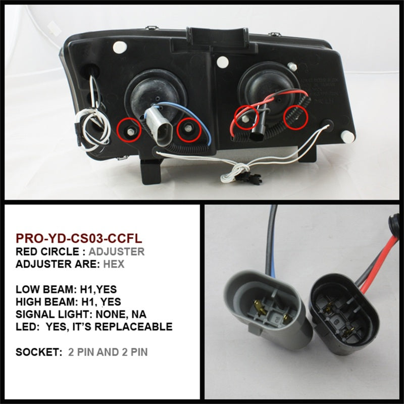 Spyder Chevy Silverado 1500 03-06 / Chevy Avalanche 02-06 LED Projector Headlights