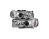 Faros delanteros de proyector LED Halo Spyder 99-06 GMC Sierra 1500/2500/3500 - Cromados