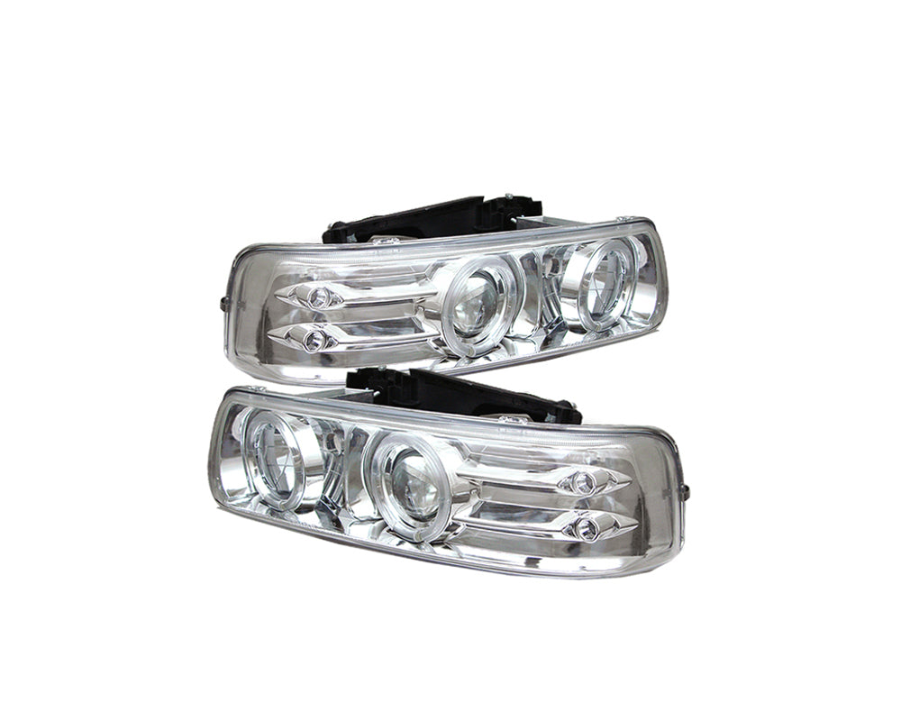 Spyder Chevy Silverado 1500/2500 99-02 Projector Headlights LED Halo LED - Chrome