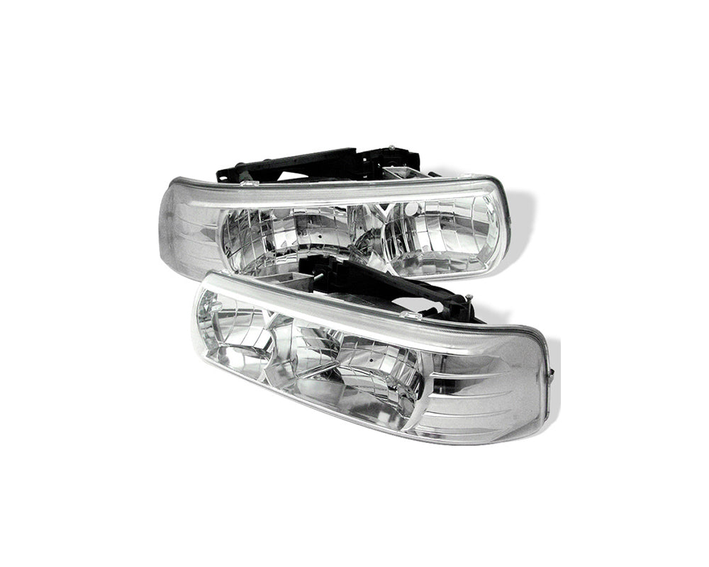 Spyder Chevy Silverado 1500/2500 99-02 Crystal Headlights - Chrome