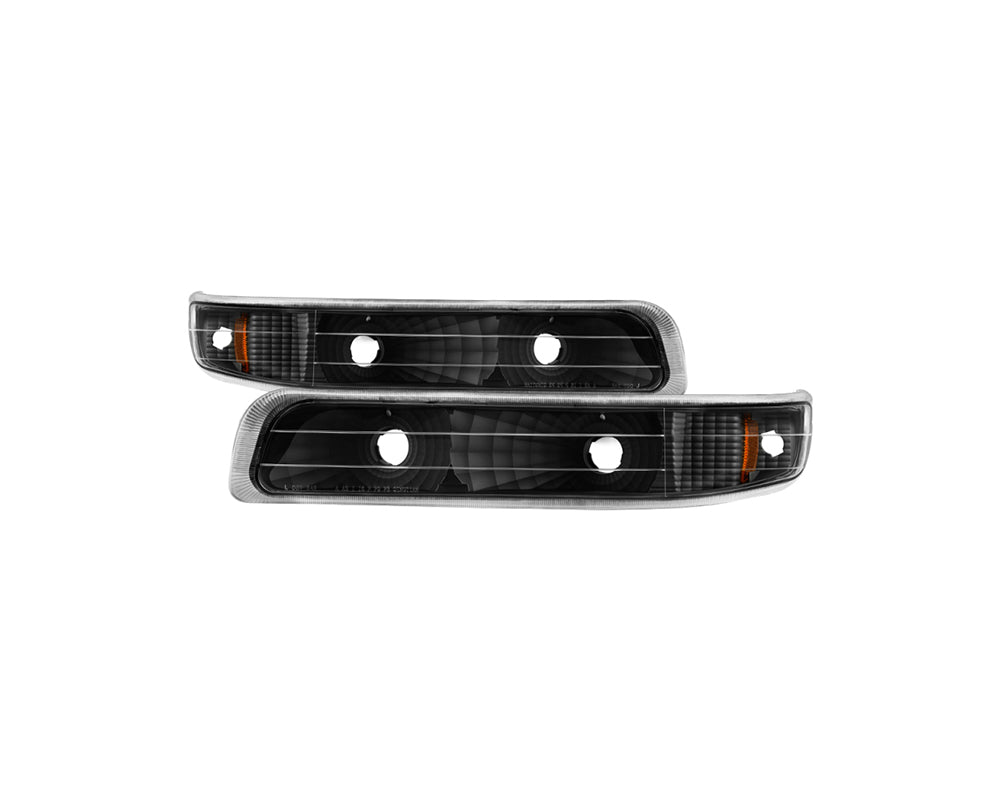 Luces reflectoras para parachoques Spyder Xtune Chevy Silverado 99-02, color ámbar, color negro