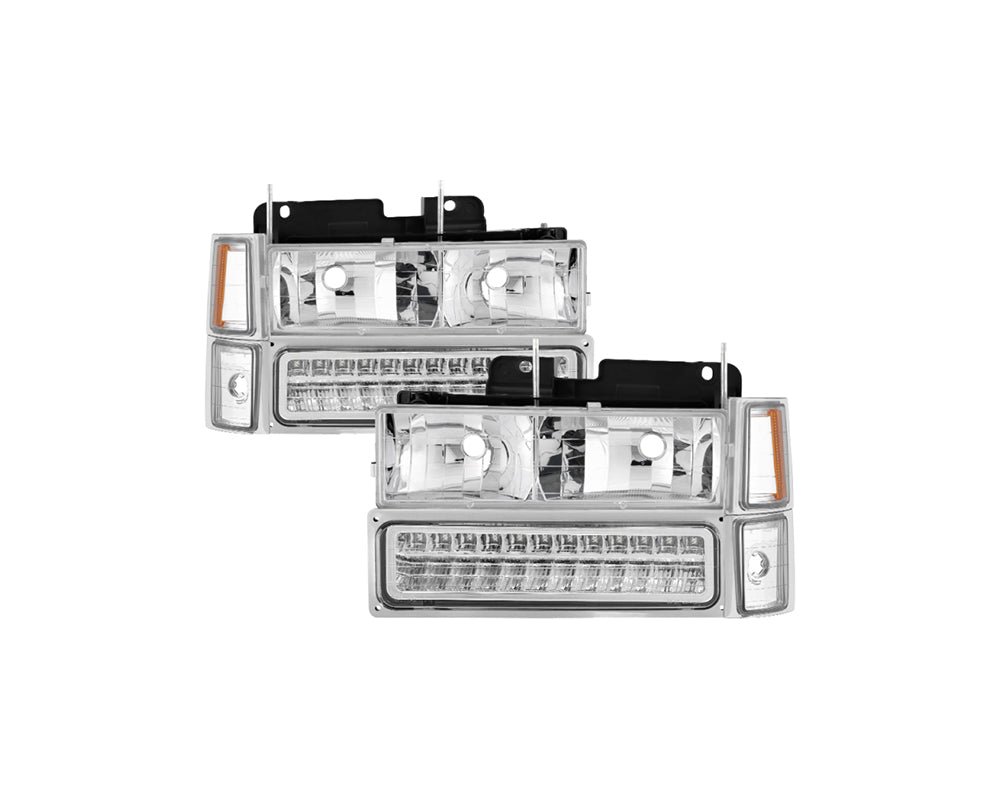 Spyder Xtune 94-98 Chevy/GMC C/K Series 1500/2500 Headlights w/ LED Parking Lights - Chrome
