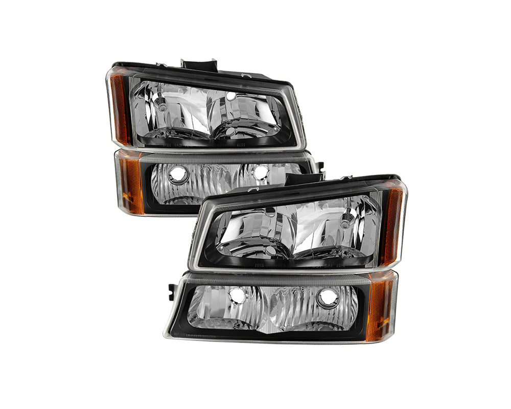 Spyder Xtune Chevy/GMC Silverado/Sierra 1500 03-06 Crystal Headlights w/ Bumper Lights Black