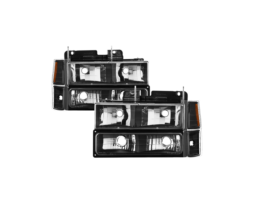 Spyder Xtune 88-98 Chevy/GMC C/K Series 1500/2500 Headlights w/ Corner & Parking Lights - Black