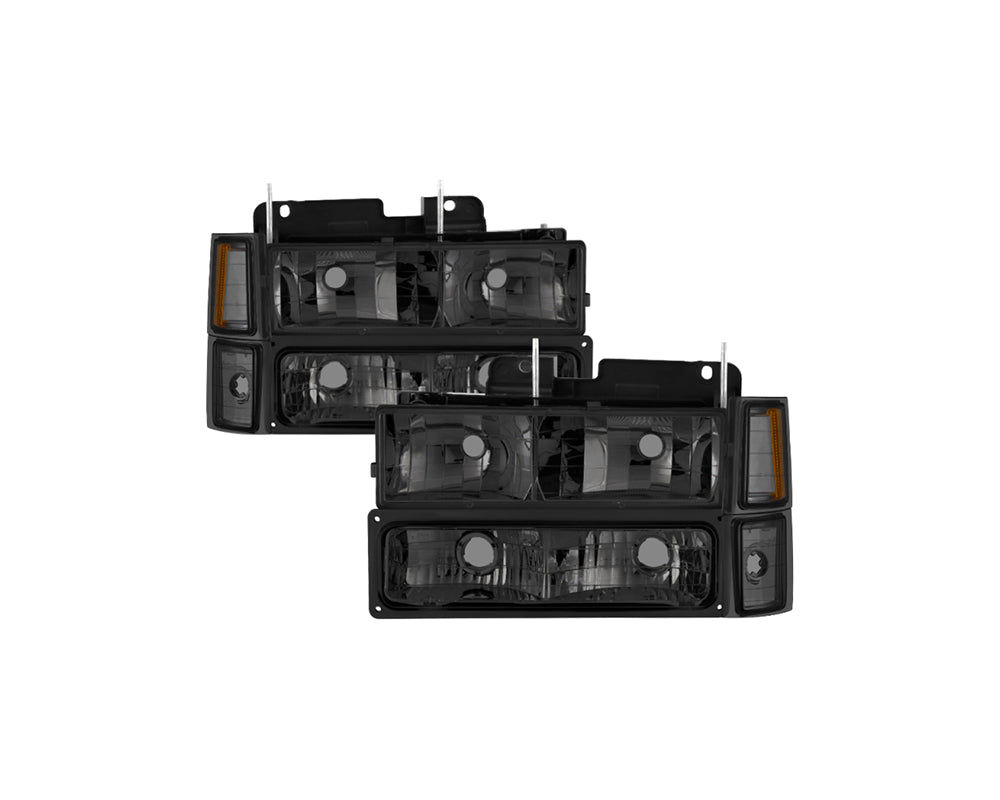 Spyder Xtune 88-98 Chevy/GMC C/K Series 1500/2500 Headlights w/ Corner & Parking Lights - Smoke