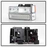 Faros delanteros Spyder Xtune 94-98 Chevy/GMC C/K Series 1500/2500 con luces de estacionamiento LED - Cromados
