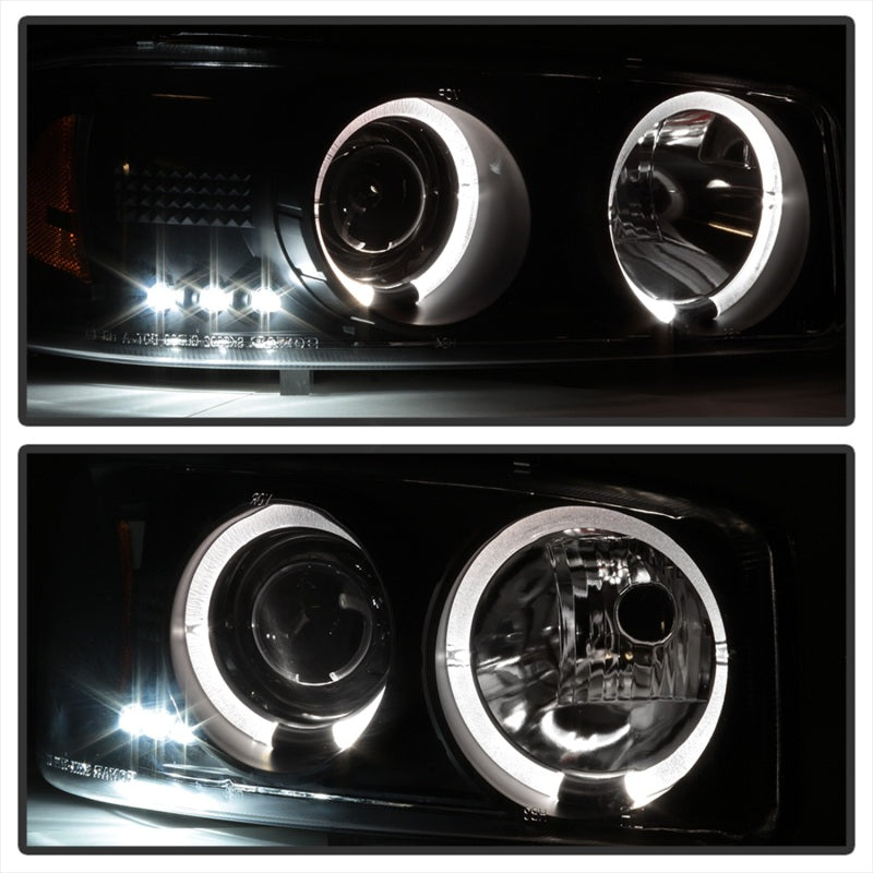 Spyder 99-06 GMC Sierra 1500/2500/3500 Projector Headlights LED Halo - Black