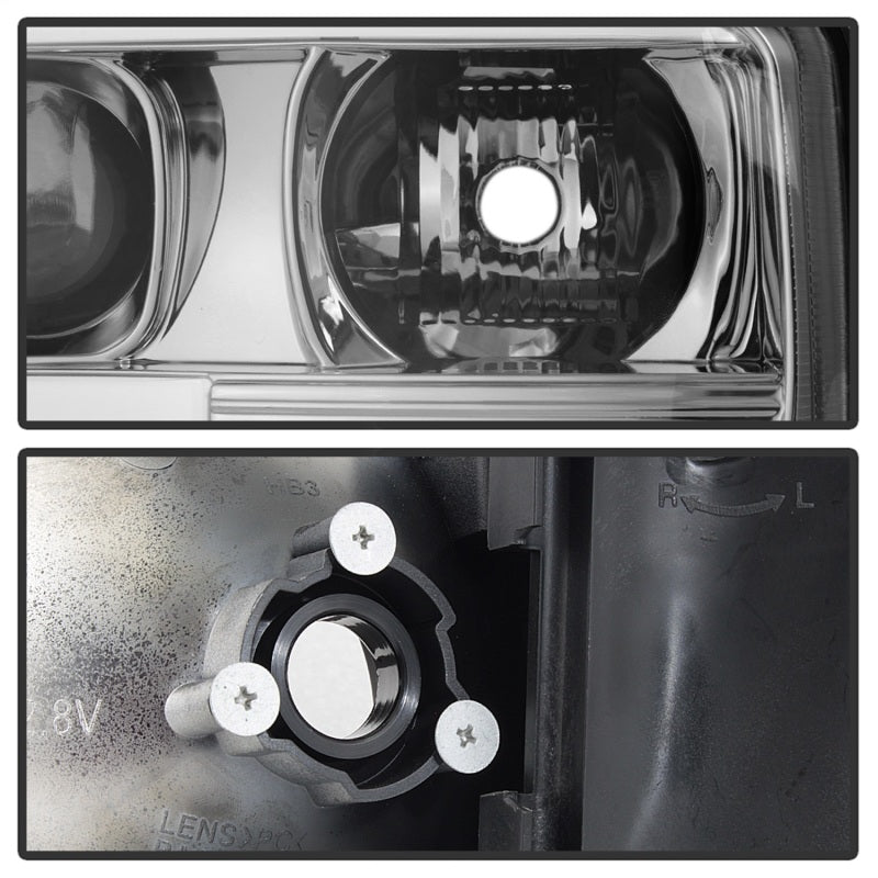 Spyder 99-06 GMC Sierra 1500/2500/3500 V2 Projector Headlights - DRL - Chrome
