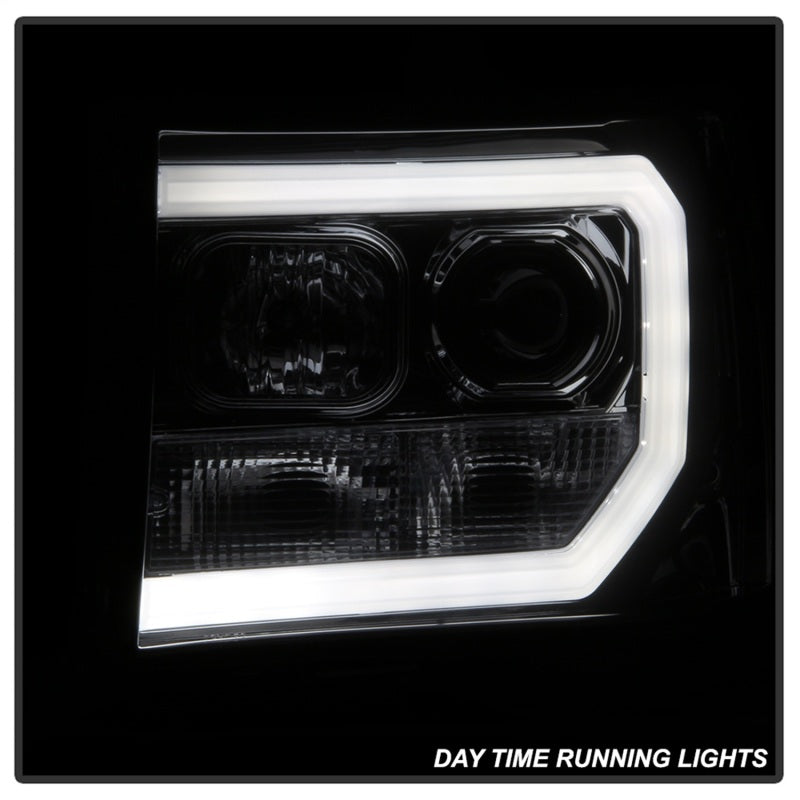 Faros delanteros con proyector LED DRL Spyder 07-13 GMC Sierra 1500 V2 - Ahumado