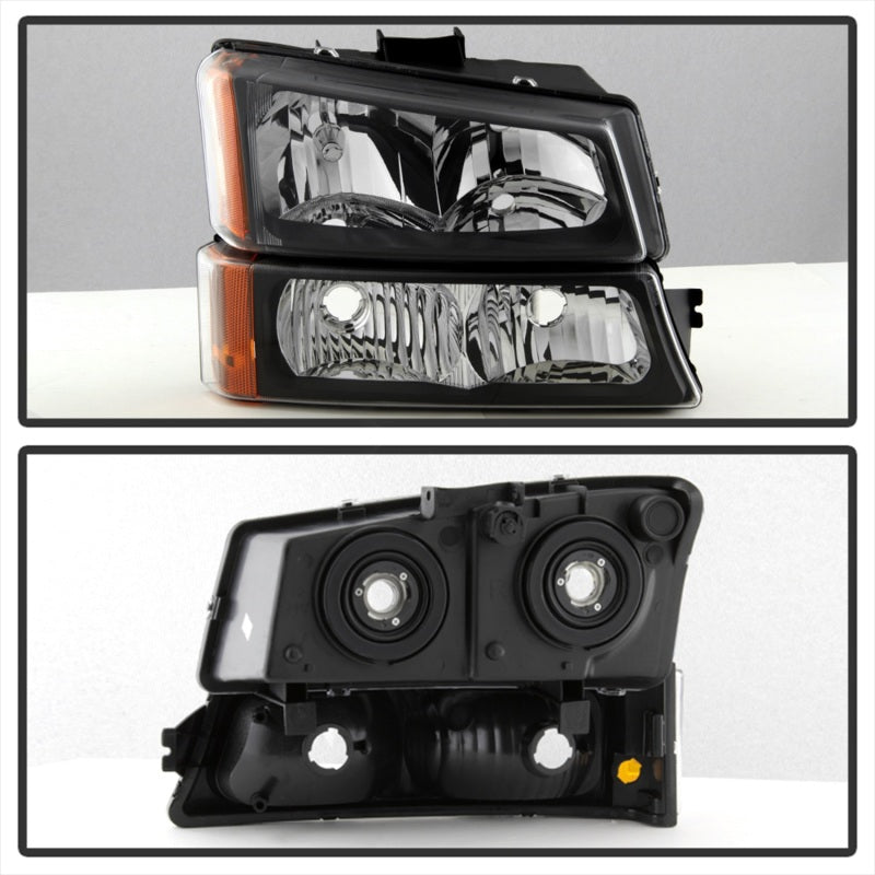 Spyder Xtune Chevy/GMC Silverado/Sierra 1500 03-06 Crystal Headlights w/ Bumper Lights Black