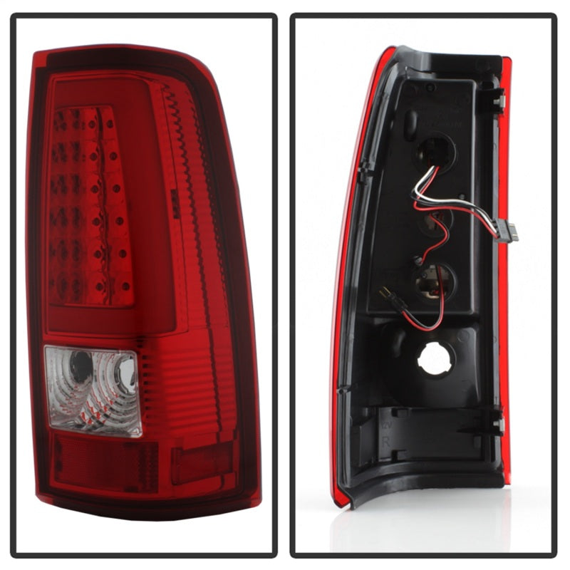 Luces traseras LED Spyder Xtune 99-02 Chevy Silverado 1500 | 99-06 GMC Sierra 1500 versión 3 - Rojo transparente (no se adapta a los laterales)