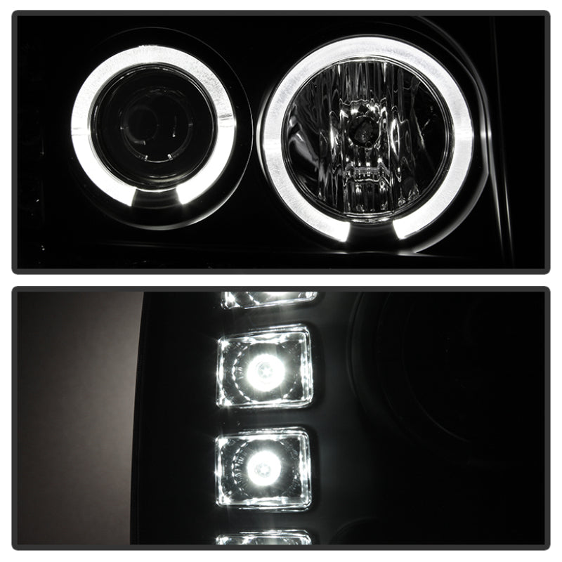 Spyder 07-13 GMC Sierra 1500 Projector LED Halo Headlights - Black