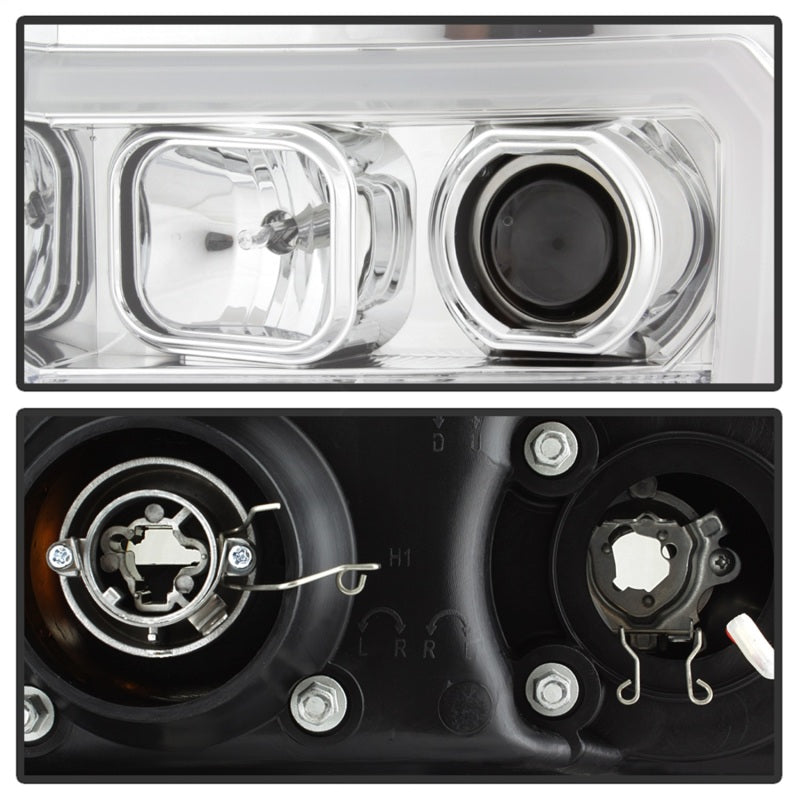Faros delanteros con proyector LED DRL Spyder 07-13 GMC Sierra 1500 V2 - Cromados