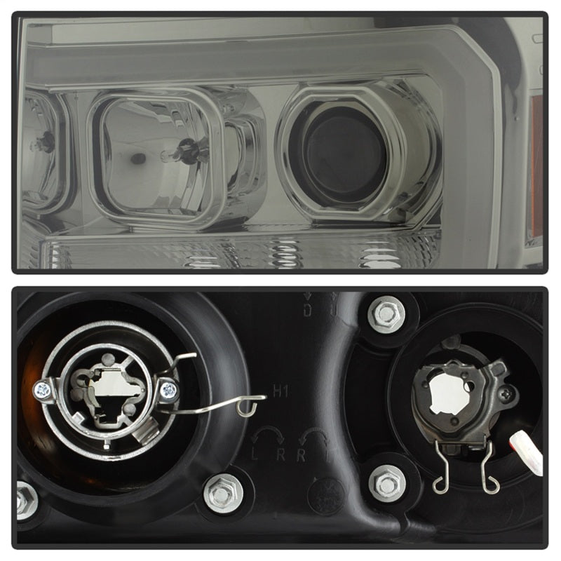 Faros delanteros con proyector LED DRL Spyder 07-13 GMC Sierra 1500 V2 - Ahumado