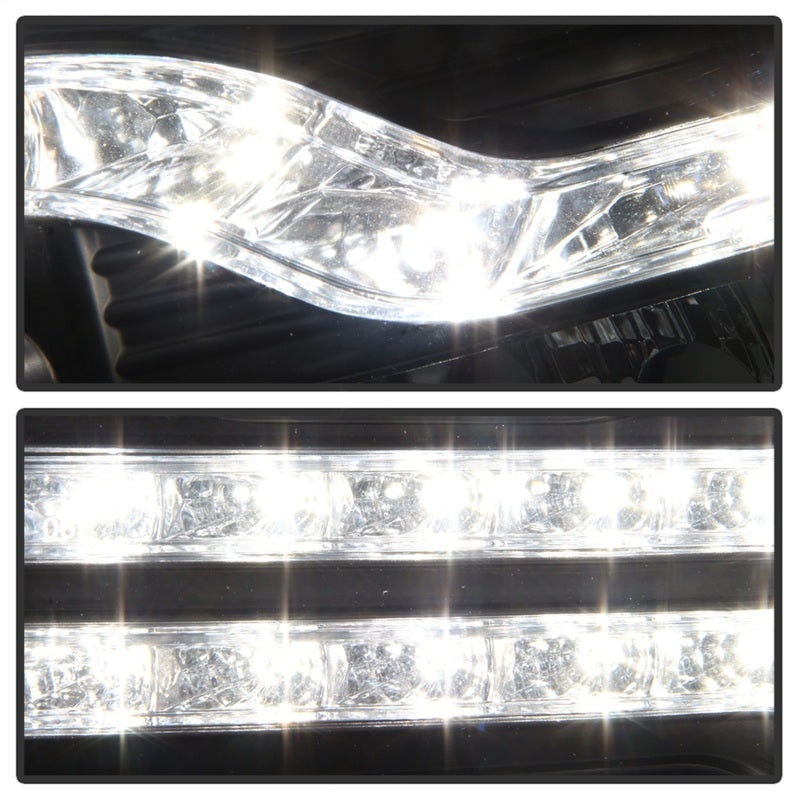 Faros delanteros con proyector LED DRL Spyder 07-13 Chevy Silverado 1500 V2 - Negro