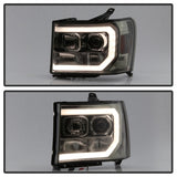 Faros delanteros con proyector LED DRL Spyder 07-13 GMC Sierra 1500 V2 - Ahumado