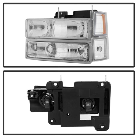 Faros delanteros Spyder Xtune 94-98 Chevy/GMC C/K Series 1500/2500 con luces de estacionamiento - Cromados
