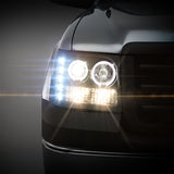 Faros delanteros LED tipo halo con proyector Spyder GMC Sierra 1500 07-13, color negro