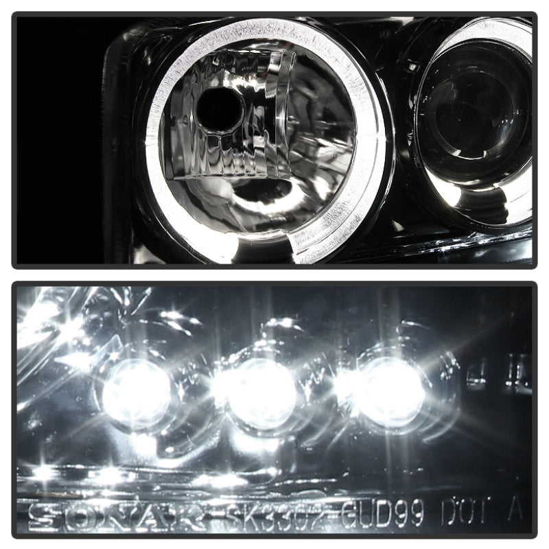 Spyder 99-06 GMC Sierra 1500/2500/3500 Projector Headlights LED Halo - Smoke