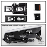 Spyder Xtune 88-98 Chevy/GMC C/K Series 1500/2500 Headlights w/ Corner & Parking Lights - Black