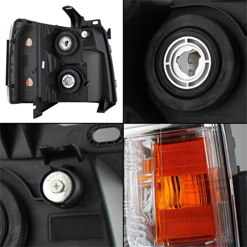 Faros delanteros de cristal cromados para Chevy Silverado 1500 Spyder Xtune 07-13