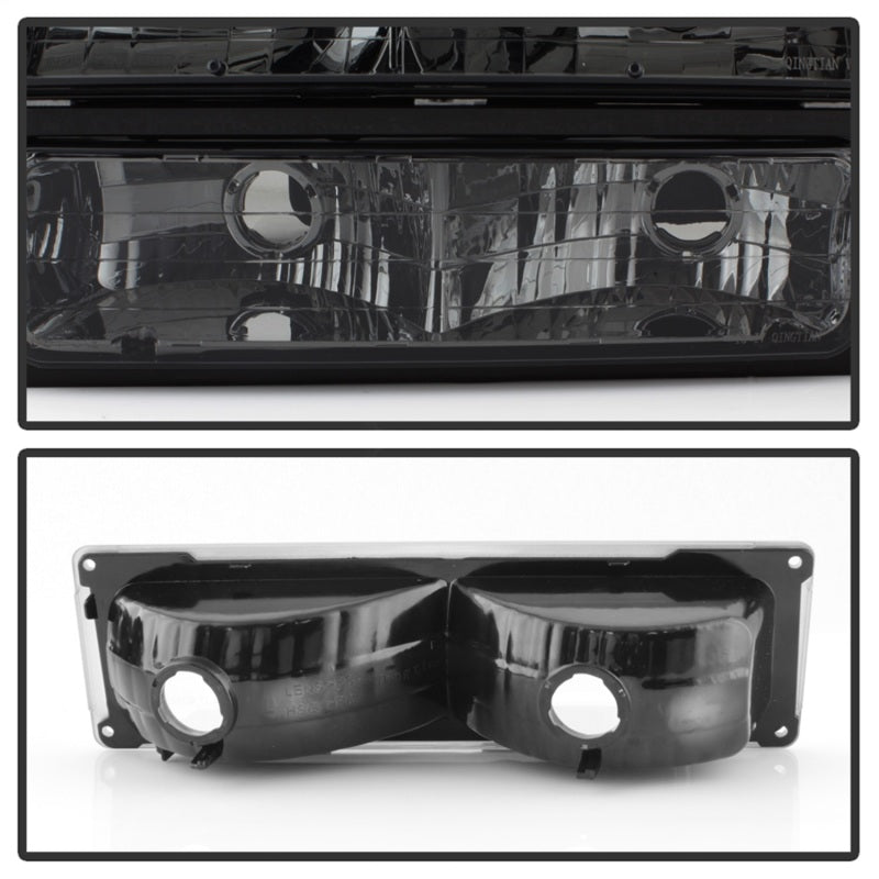 Faros delanteros Spyder Xtune para Chevy/GMC C/K Series 1500/2500 88-98 con luces de estacionamiento y de esquina, color ahumado