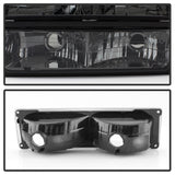 Faros delanteros Spyder Xtune para Chevy/GMC C/K Series 1500/2500 88-98 con luces de estacionamiento y de esquina, color ahumado