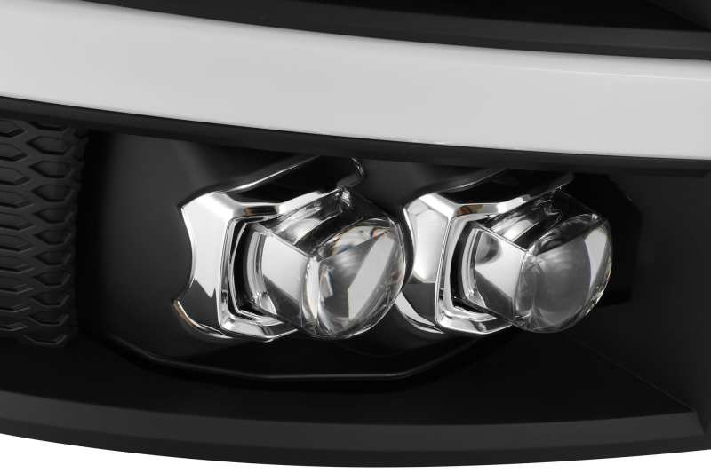 Faros delanteros LED AlphaRex 07-13 Chevy 1500 NOVA con proyector estilo tablón en negro brillante con luz activa/señal de secuencia