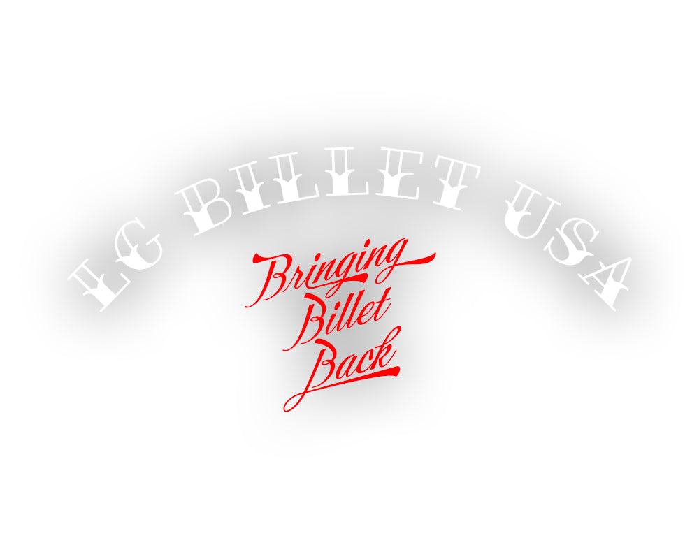 LG Billet USA "Bringing Billet Back" White & Red Vinyl Decal | Window Sticker 8"X 4"