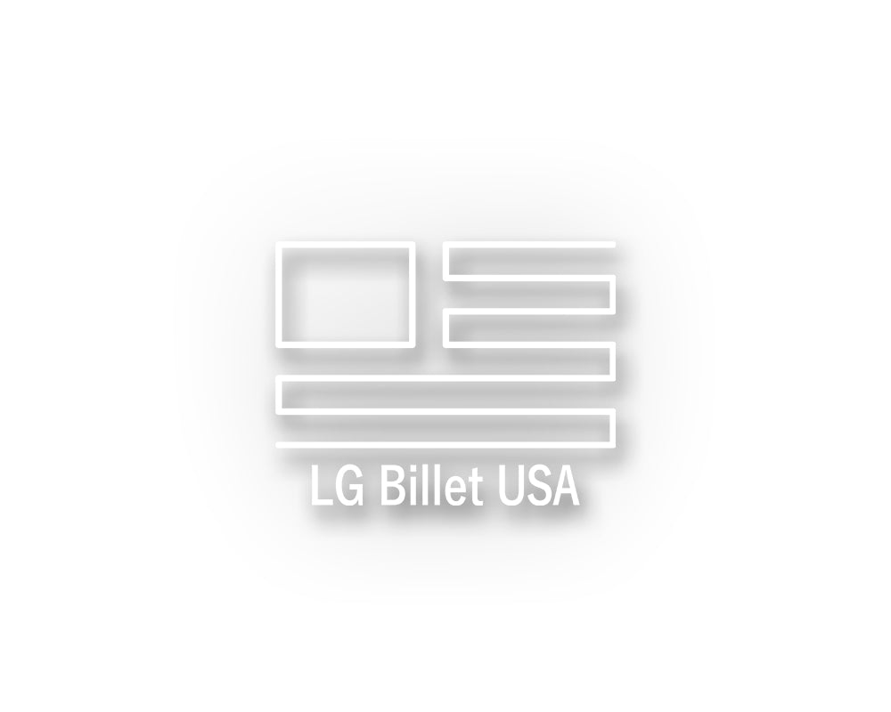 LG Billet USA "Flag Logo" White Vinyl Decal | Window Sticker 5.75" X 4.97"