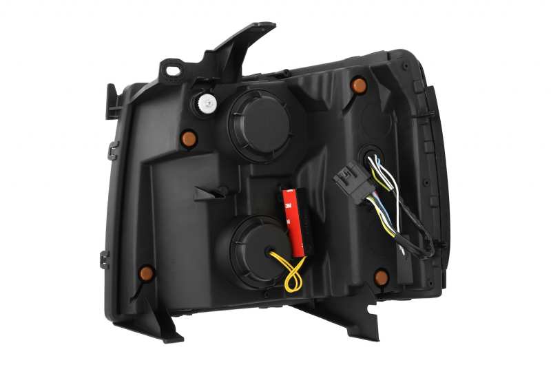 Faros delanteros LED AlphaRex 07-13 Chevy 1500 NOVA con proyector estilo tablón en negro brillante con luz activa/señal de secuencia