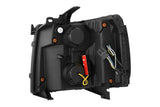 Faros delanteros LED AlphaRex 07-13 Chevy 1500 NOVA con proyector estilo tablón en negro brillante con luz activa/señal de secuencia