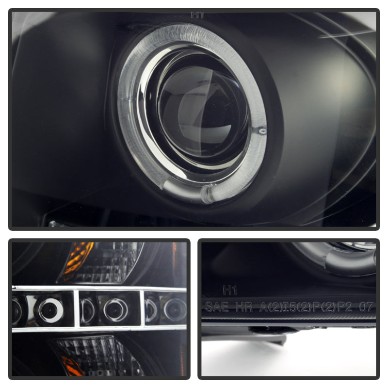 Spyder 07-13 Chevy Silverado 1500 Projector Headlights LED Halo - Black Smoke