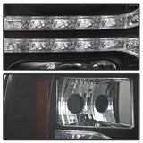 Faros delanteros con proyector LED DRL Spyder 07-13 Chevy Silverado 1500 V2 - Negro