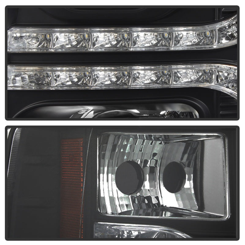 Spyder 07-13 Chevy Silverado 1500 V2 Projector Headlights LED DRL - Black