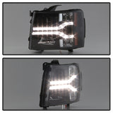Faros delanteros con proyector LED DRL Spyder 07-13 Chevy Silverado 1500 V2 - Negro