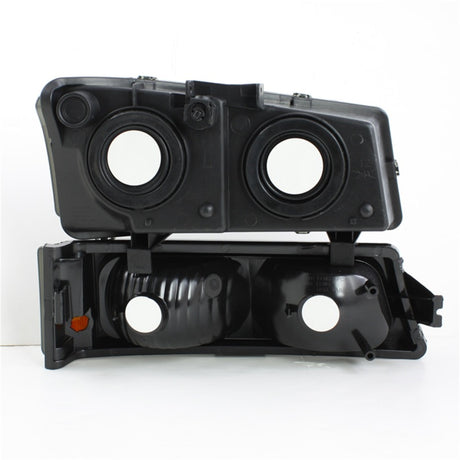 Faros delanteros de cristal Spyder Xtune Chevy/GMC Silverado/Sierra 1500 03-06 con luces ámbar ahumadas