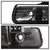 Faros delanteros de cristal ámbar con luces de parachoques Spyder Chevy Silverado 1500/2500 99-02 - Negro