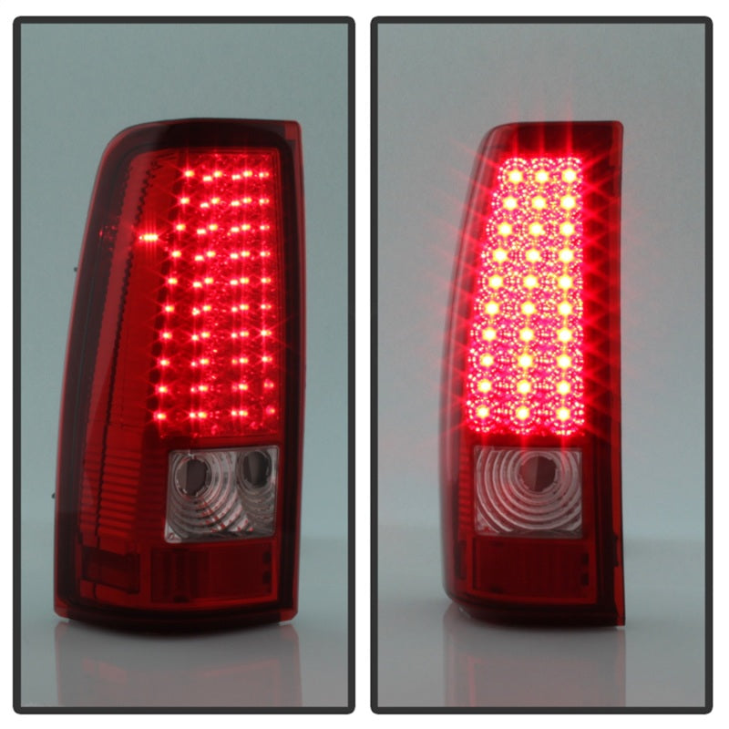 Spyder Xtune 99-02 Chevy Silverado 1500 | 99-06 GMC Sierra 1500 LED Tail Lights - Red Clear (Does Not Fit Stepside)