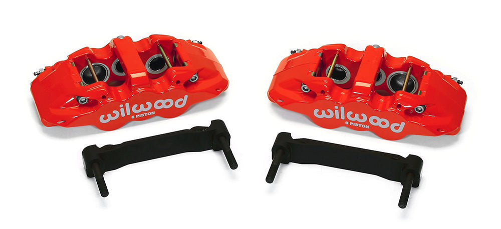Wilwood - 1964–1981 A/F/X-Body, 1963–1982 Corvette, 1964–1970 Mustang | With Ridetech, Art Morrison, Detroit Speed Spindles -AERO6 Front Caliper and Bracket Upgrade Kit for Corvette C5-C6