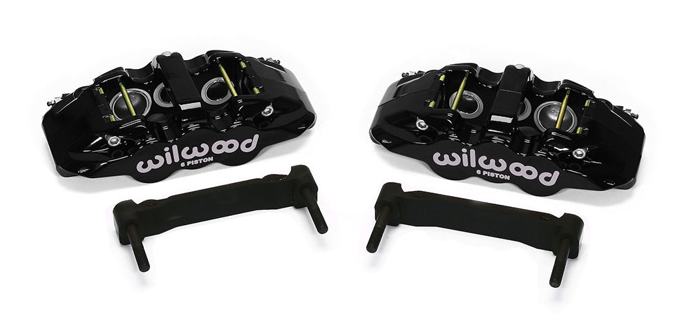 Wilwood - 1964–1981 A/F/X-Body, 1963–1982 Corvette, 1964–1970 Mustang | With Ridetech, Art Morrison, Detroit Speed Spindles -AERO6 Front Caliper and Bracket Upgrade Kit for Corvette C5-C6