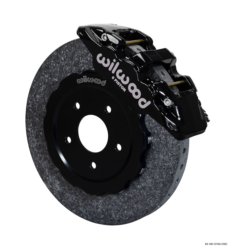 Wilwood - 1964–1981 A/F/X-Body, 1963–1982 Corvette, 1964–1970 Mustang | Ridetech, Art Morrison, Detroit Speed - AERO6 WCCB Carbon-Ceramic Big Brake Front Brake Kit - 14 inch