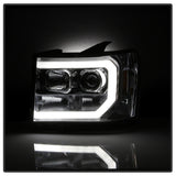 Faros delanteros con proyector LED DRL Spyder 07-13 GMC Sierra 1500 V2 - Cromados