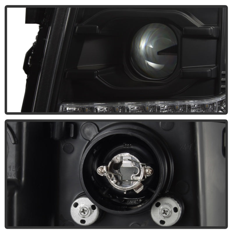 Spyder 07-13 Chevy Silverado 1500 V2 Projector Headlights LED DRL - Black