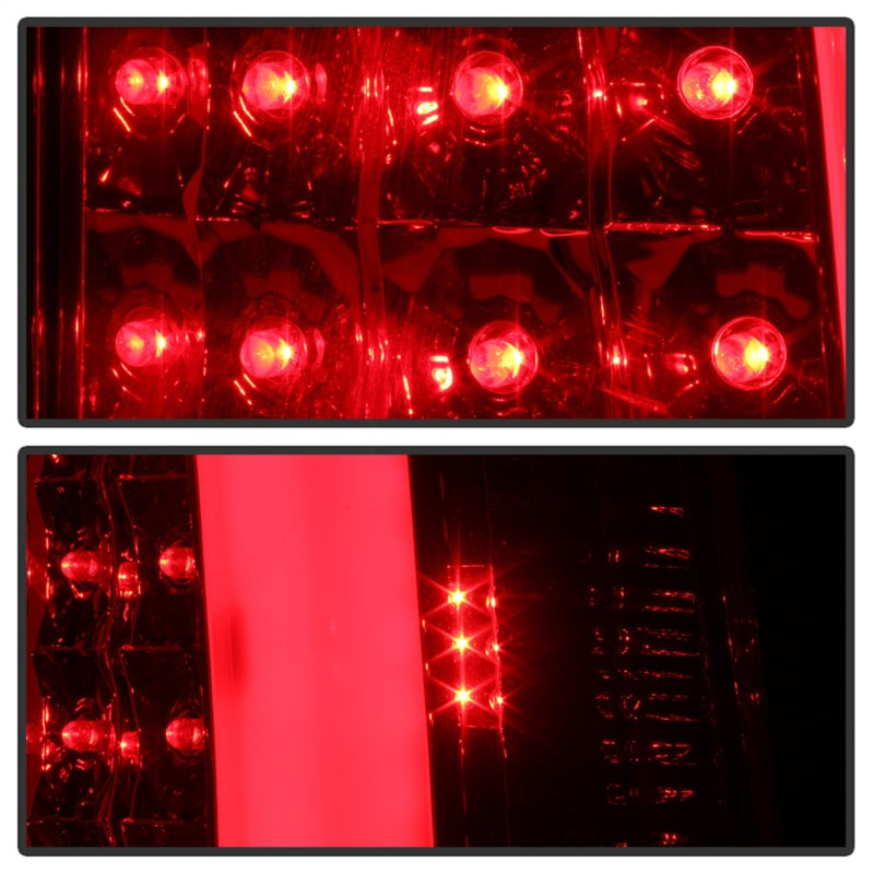 Luces traseras LED Spyder Xtune 99-02 Chevy Silverado 1500 | 99-06 GMC Sierra 1500 versión 3 - Rojo transparente (no se adapta a los laterales)
