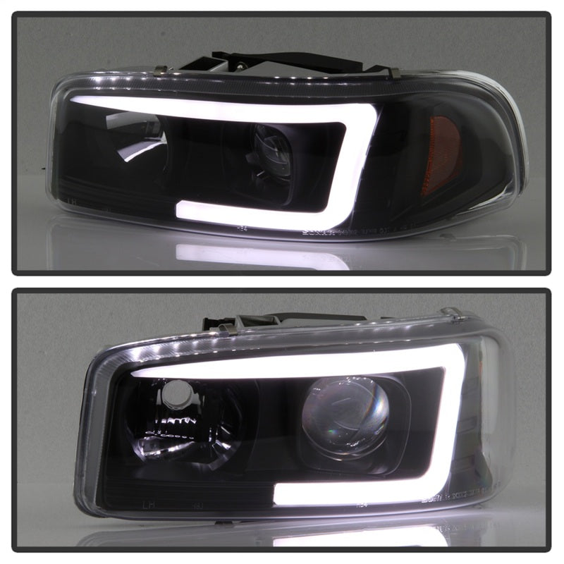 Spyder 99-06 GMC Sierra 1500/2500/3500 V2 Projector Headlights - DRL - Black